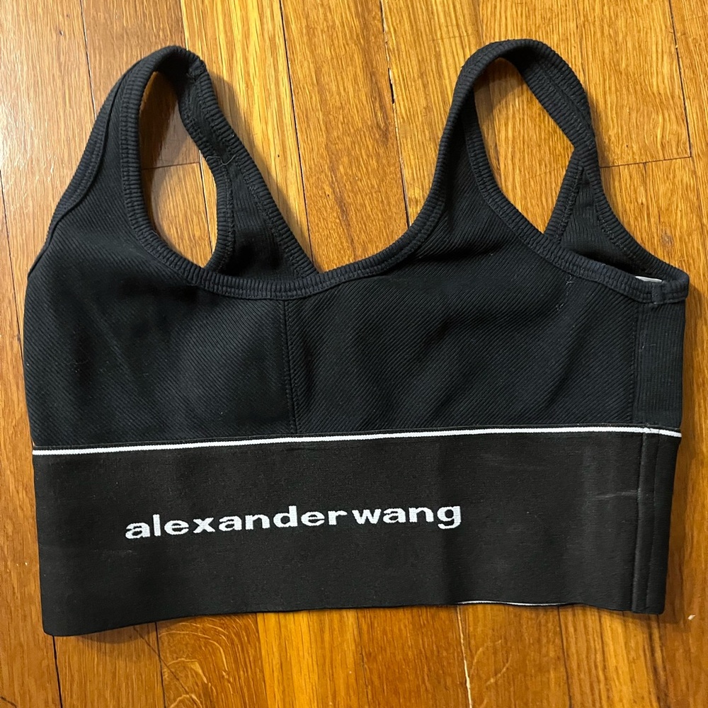 Alexander Wang Black Ribbed Sports Top
